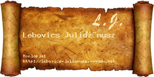 Lebovics Juliánusz névjegykártya